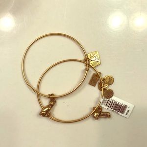 2 gold Alex and Ani bracelets